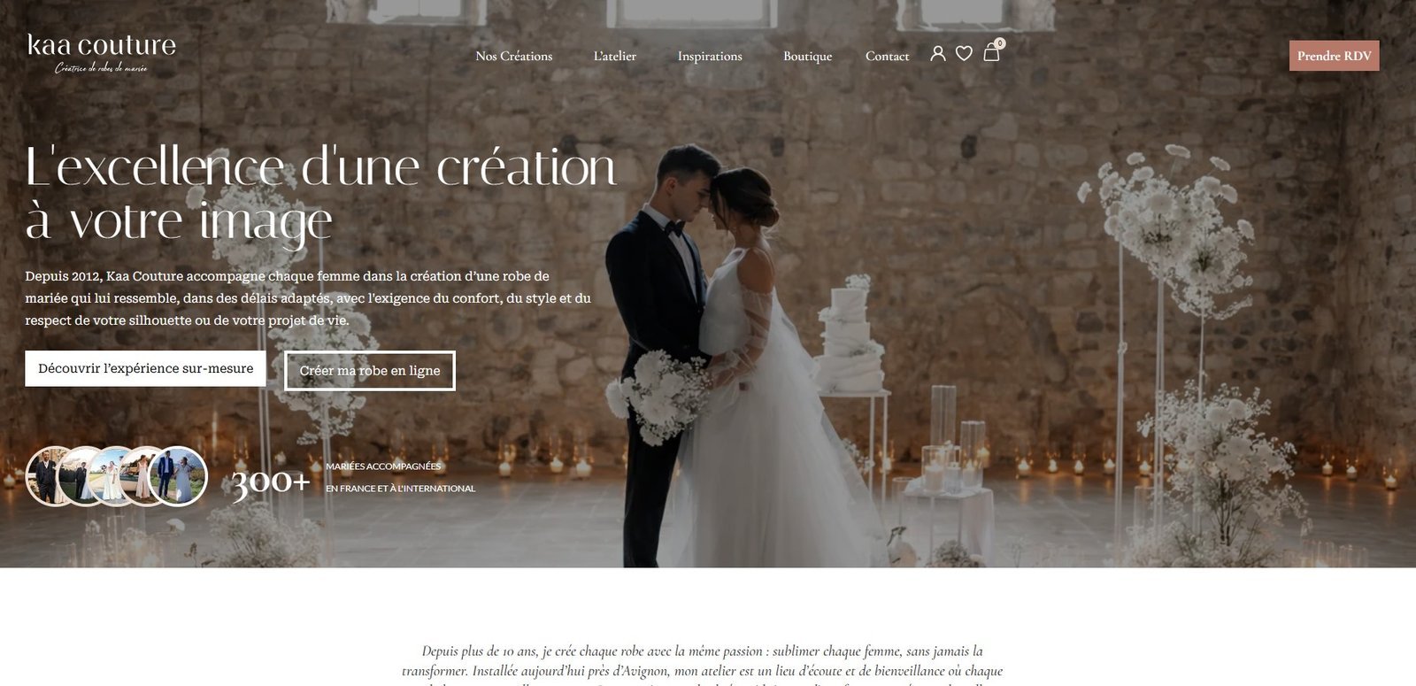Kaa Couture, page d'accueil