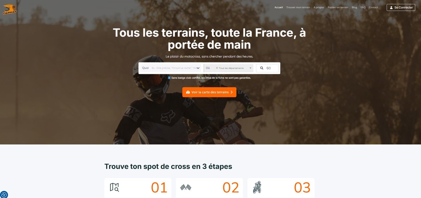 Lapmap, page d'accueil